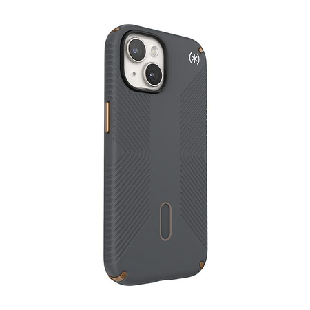 Speck Presidio2 Grip ClickLock & MagSafe - tok iPhone 16e / iPhone 15 / iPhone 14 / iPhone 13 (szénszürke / hideg bronz)