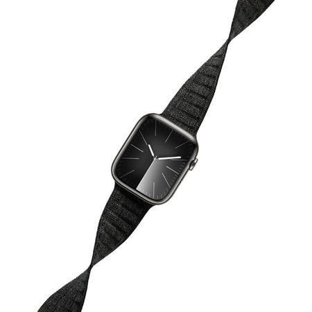 Crong Melange - Magnetický řemínek pro Apple Watch 44/45/46/49 mm (černý melanž)