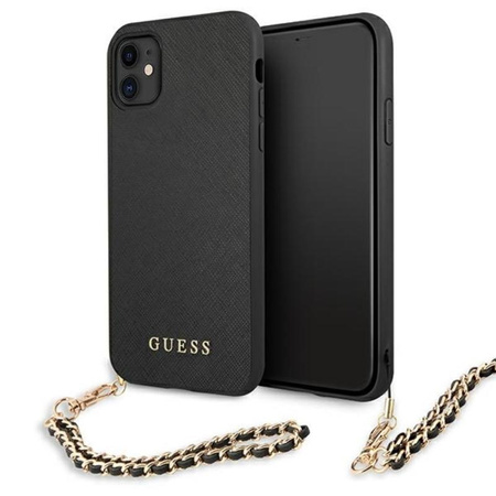 Guess Saffiano Chain - étui pour iPhone 11 (noir)