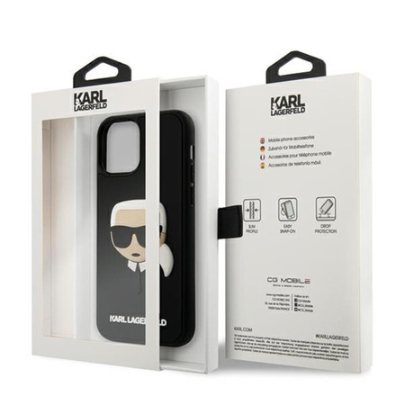 Karl Lagerfeld 3D Rubber Karl's Head - Coque iPhone 12 / iPhone 12 Pro (noir)