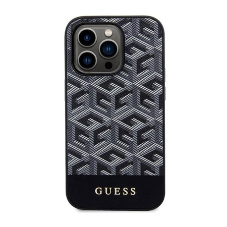 Pouzdro Guess GCube Stripes MagSafe - iPhone 14 Pro Max (černé)