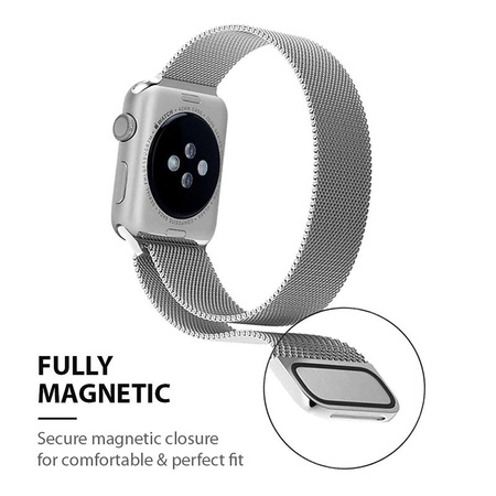 Crong Milano Steel - Bracelet en acier inoxydable pour Apple Watch 38/40/41/42 mm (argent)