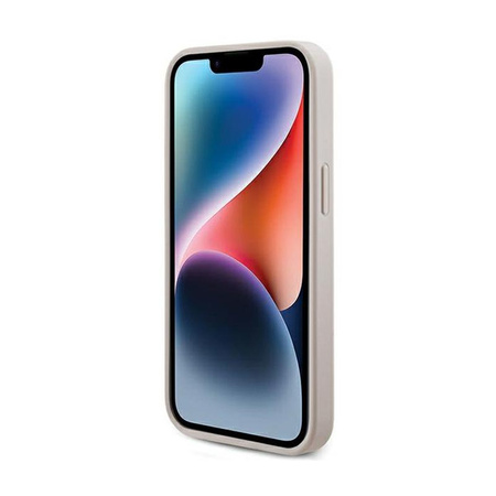 Kožené pouzdro Guess 4G Collection s kovovým logem MagSafe - iPhone 13 Pro (růžové)