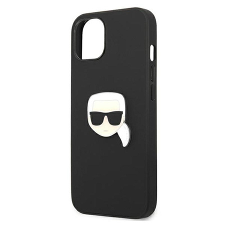 Karl Lagerfeld PU bőr Karl's Head Metal - iPhone 13 mini tok (fekete)