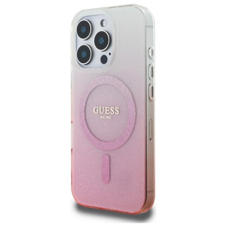 Pouzdro Guess IML Glitter Gradient MagSafe - iPhone 16 Pro Max (růžové)