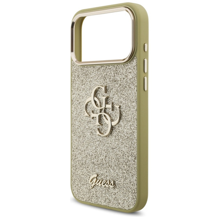 Guess Fixed Glitter Big 4G Metal Frame - Case iPhone 17 Pro Max (gold)