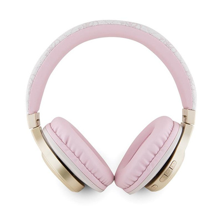 Guess 4G Script Metal Logo - Bluetooth vezeték nélküli fülhallgató V5.3 (rózsaszín)