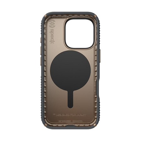 Speck Presidio2 Grip ClickLock & MagSafe - iPhone 16 Pro Tasche (Holzkohle Grau / Cool Bronze / Weiß)