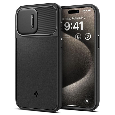 Spigen Optik Armor Mag MagSafe - Étui pour iPhone 15 Pro Max (Noir)