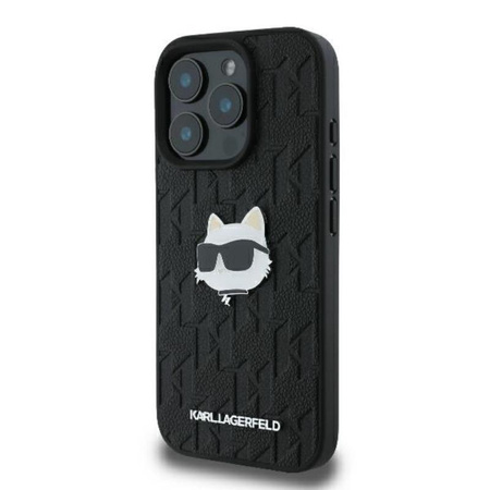 Karl Lagerfeld Monogram Choupette Head Pin - Pouzdro iPhone 16 Pro (černé)