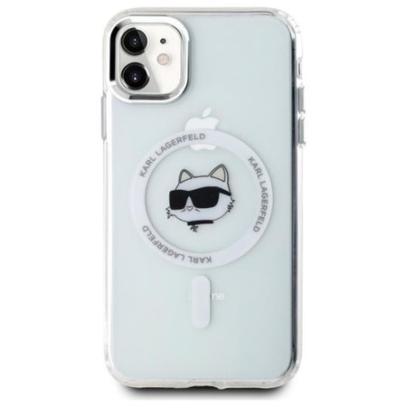 Karl Lagerfeld IML Metal Choupette Head MagSafe - Coque iPhone 11 (blanc)
