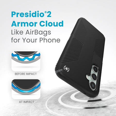 Pouzdro Speck Presidio2 Grip - Samsung Galaxy S23 FE (černé/černé/bílé)