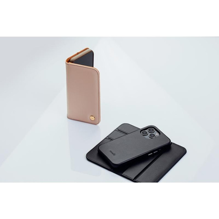 Moshi Overture - 3-in-1-Hülle mit Flip Cover iPhone 13 Pro (antibakterielles NanoShield™) (Jet Black)