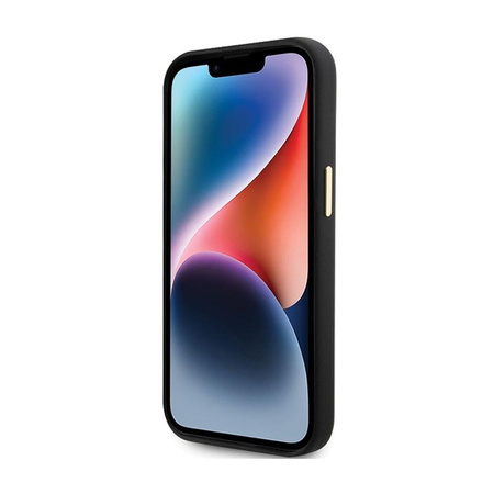 Pouzdro Guess Silicone Script Metal Logo & Frame - iPhone 15 (černé)
