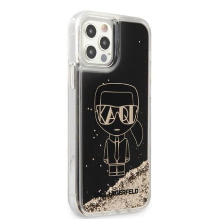 Karl Lagerfeld Liquid Glitter Gatsby - Coque pour iPhone 12 / iPhone 12 Pro (noir)