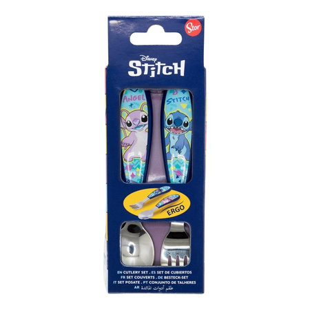 Disney Stitch - Stitch & Angel collection metal cutlery set (spoon and fork)