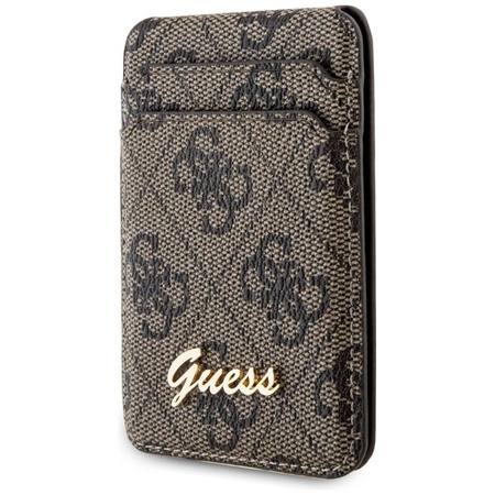 Guess Wallet Cardslot Stand MagSafe 4G Classic Logo - Portfel magnetyczny z funkcją standu (brązowy)