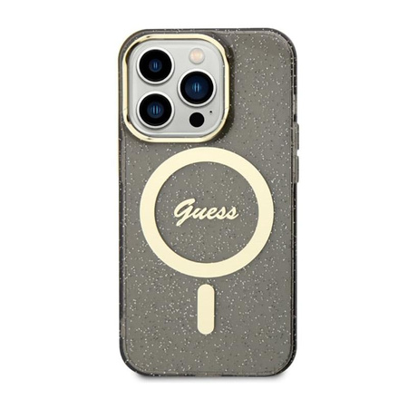 Guess Glitter Gold MagSafe - iPhone 14 Pro tok (fekete)