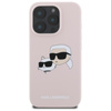 Karl Lagerfeld Silikon Doppelköpfe drucken MagSafe - iPhone 16 Pro Max Hülle (rosa)