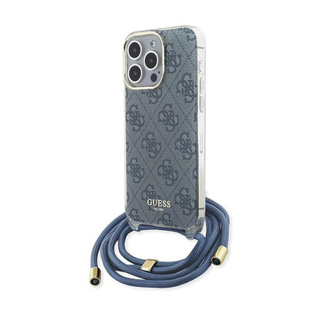 Guess Crossbody Cordon 4G Print - Coque iPhone 15 Pro Max (bleu)