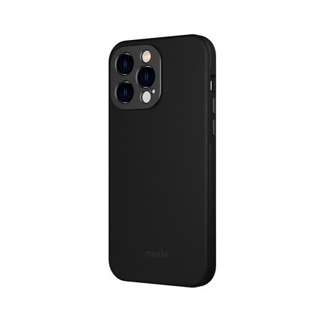Moshi Napa Slim MagSafe - Bőr tok iPhone 14 Pro Max készülékhez (éjfekete)