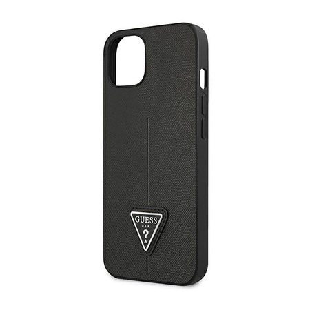 Guess Saffiano Triangle Logo Case - iPhone 14 Plus Case (black)