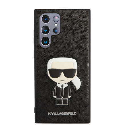 Karl Lagerfeld Saffiano Ikonik Patch - Étui Samsung Galaxy S22 Ultra (noir)
