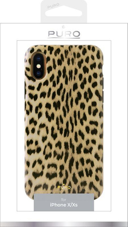 PURO Glam Leopard Cover - Coque pour iPhone Xs / X (Leo 1)