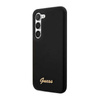 Guess Silikon Script Metall Logo - Samsung Galaxy S23 Hülle (schwarz)