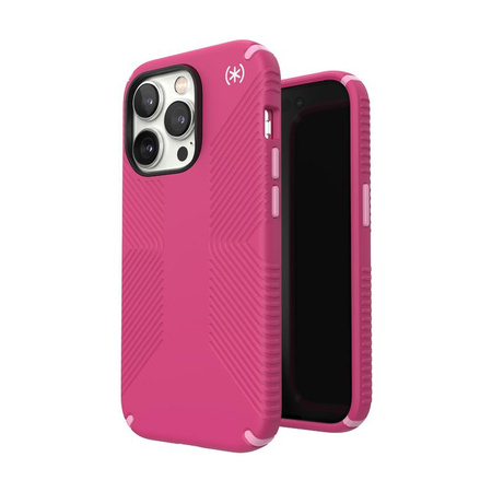Speck Presidio2 Grip MagSafe - Coque antidérapante pour iPhone 14 Pro (Digitalpink / Blossompink / White)