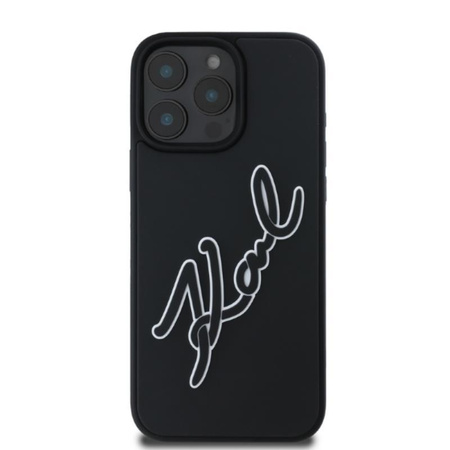 Karl Lagerfeld 3D Rubber Bicolor Signature - pouzdro pro iPhone 16 Pro Max (černé)