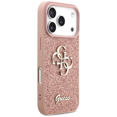ETUI DO IPHONE 17 PRO RÓŻOWE GUESS ORYGINALNE BROKATOWE ELEGANCKIE
