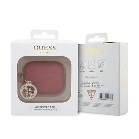 Guess 3D Rubber 4G Diamond Charm - Étui AirPods Pro 2 (Rouge)