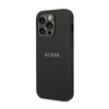 Guess Saffiano Metal Logo Stripes - Etui iPhone 14 Pro Max (czarny)