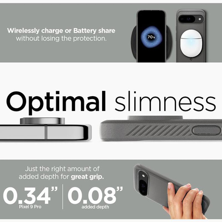 Spigen Rugged Armor - Étui pour Google Pixel 9 / 9 Pro (Gris marbré)