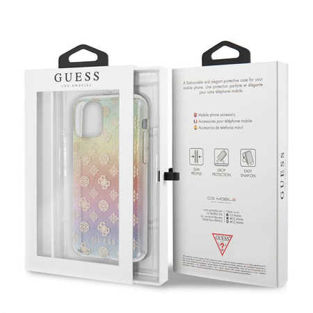 Guess 4G Pfingstrose Galvanisiertes Muster - iPhone 11 Pro Hülle (Regenbogen)