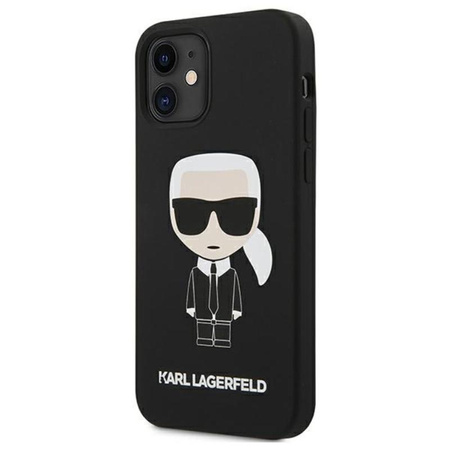 Karl Lagerfeld Fullbody Silicone Iconic - pouzdro pro iPhone 12 Mini (černé)