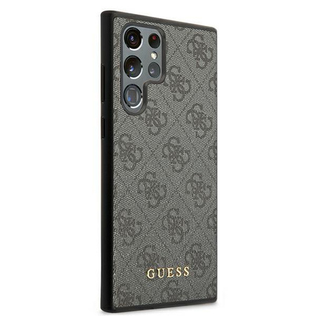 Guess 4G Metal Gold Logo - Étui Samsung Galaxy S22 Ultra (gris)