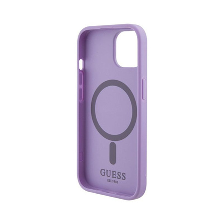 Guess Saffiano MagSafe - iPhone 15 Tasche (lila)
