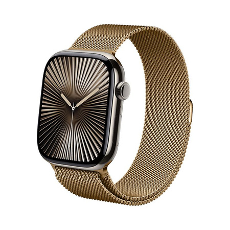 Crong Milano Steel - Bracelet en acier inoxydable pour Apple Watch 44/45/46/49 mm (or rose)