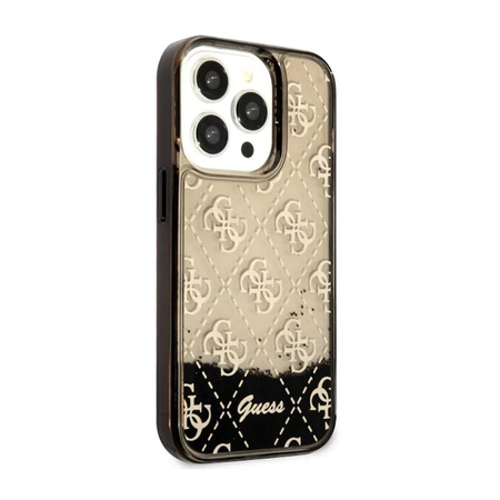 Pouzdro Guess Liquid Glitter Transculent 4G - iPhone 14 Pro (černé)