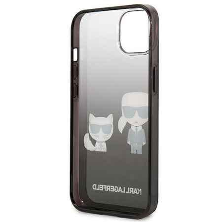 Karl Lagerfeld Gradient Ikonik Karl & Choupette - iPhone 13 mini case (black)