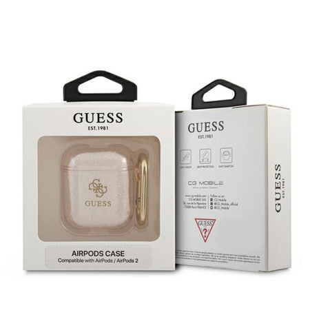 Guess Coloured Glitter - Étui pour Airpods (or)