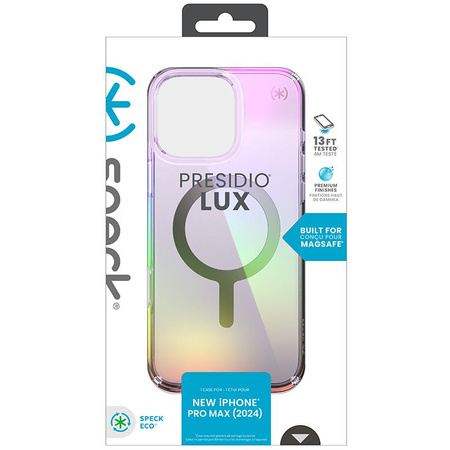 Speck Presidio2 Lux MagSafe - pouzdro pro iPhone 16 Pro Max (úžasně fialové / čiré)