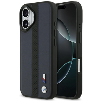 Pouzdro BMW M s perforovaným pruhem a logem MagSafe pro iPhone 17 (tmavě modrá)
