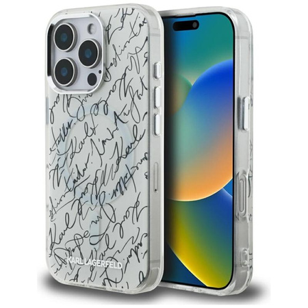Karl Lagerfeld IML Karl Script Pattern MagSafe - Case for iPhone 16 Pro (white)