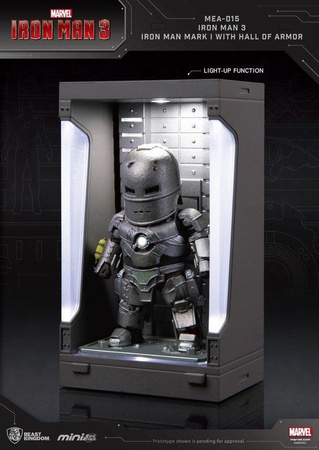 Avengres - Figurine de collection Iron Man Mark I avec Hall of Armor (argent)