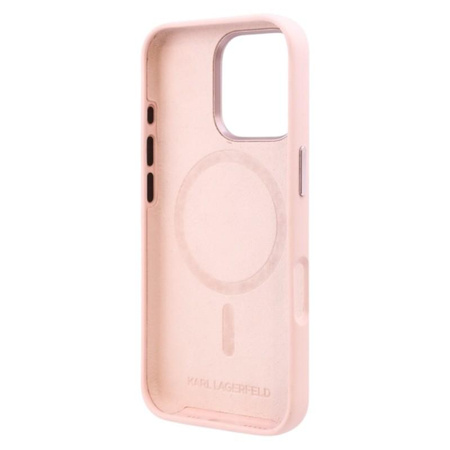 Karl Lagerfeld Silicone Shadow Metal Initial MagSafe - iPhone 16 Pro Max Case (pink)