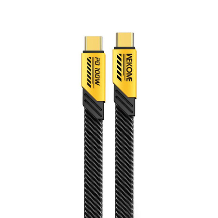 WEKOME WDC-192 Mecha sorozat - USB-C és USB-C 100W-os gyors töltő csatlakozókábel 1,2 m (sárga)
