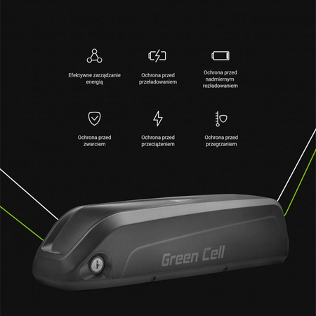 Green Cell - E-Bike battery with charger 36V 13Ah 468Wh Li-Ion 5.5x2.1mm